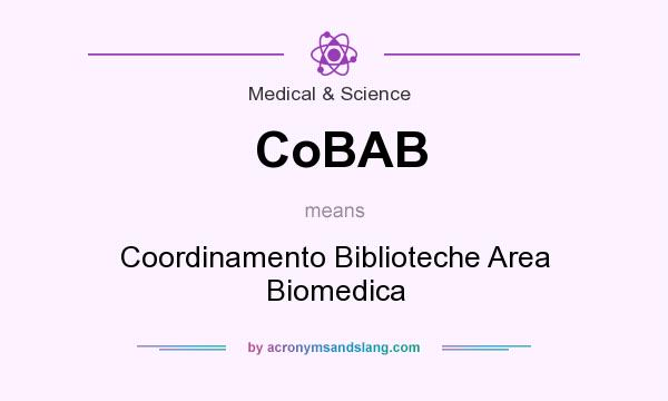 What does CoBAB mean? It stands for Coordinamento Biblioteche Area Biomedica