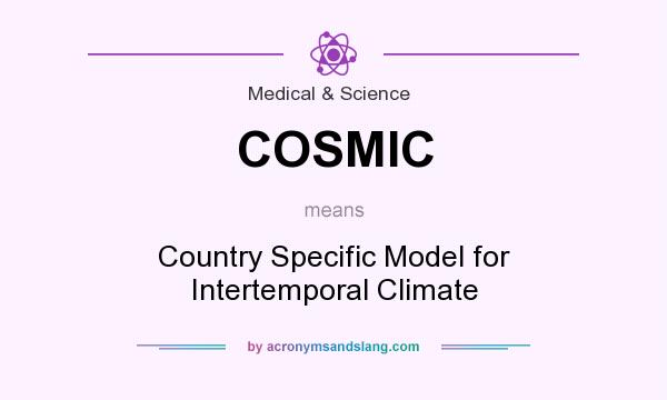 What does COSMIC mean? It stands for Country Specific Model for Intertemporal Climate