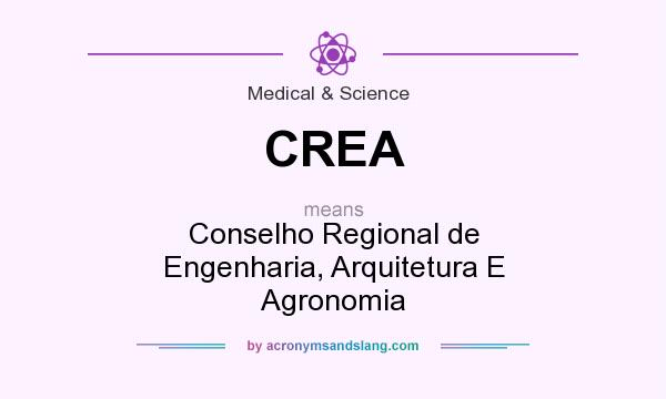 What does CREA mean? It stands for Conselho Regional de Engenharia, Arquitetura E Agronomia