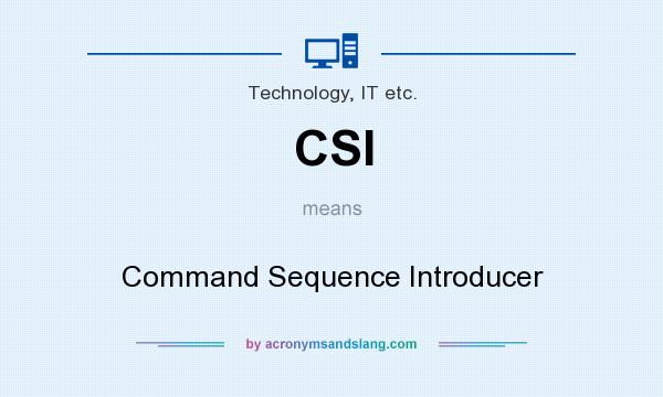 What does CSI mean? It stands for Command Sequence Introducer