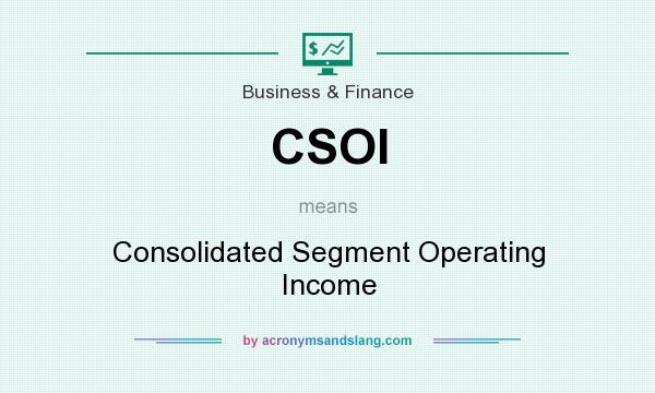 What does CSOI mean? It stands for Consolidated Segment Operating Income