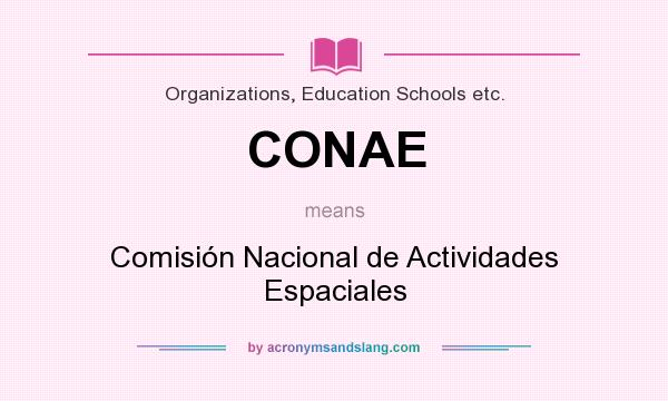 What does CONAE mean? It stands for Comisión Nacional de Actividades Espaciales