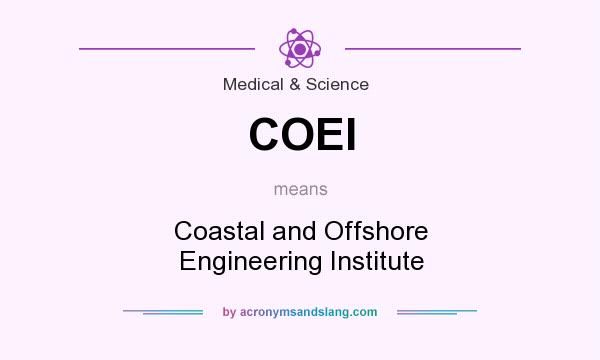 What does COEI mean? It stands for Coastal and Offshore Engineering Institute