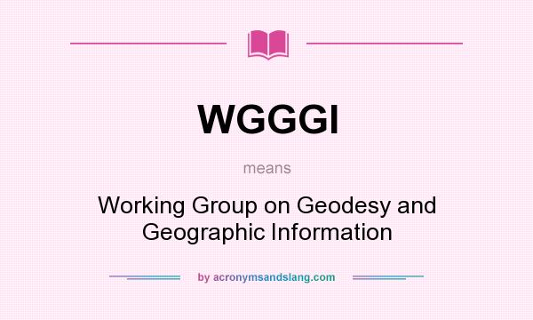 What does WGGGI mean? It stands for Working Group on Geodesy and Geographic Information