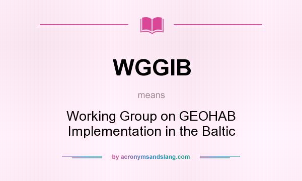 What does WGGIB mean? It stands for Working Group on GEOHAB Implementation in the Baltic
