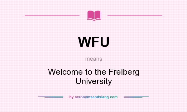 What does WFU mean? It stands for Welcome to the Freiberg University