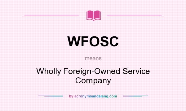 What does WFOSC mean? It stands for Wholly Foreign-Owned Service Company