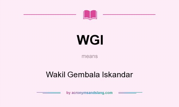 What does WGI mean? It stands for Wakil Gembala Iskandar