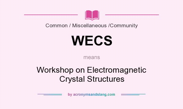 What does WECS mean? It stands for Workshop on Electromagnetic Crystal Structures