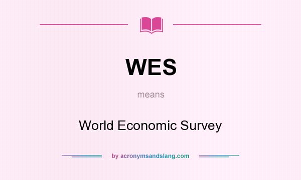 What does WES mean? It stands for World Economic Survey