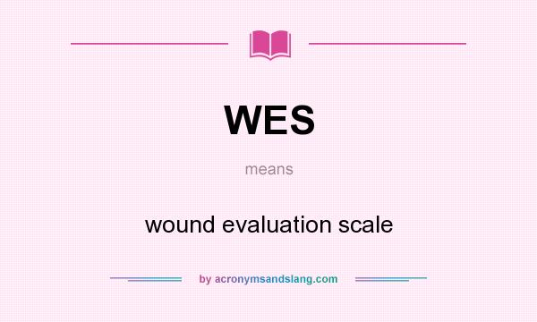 What does WES mean? It stands for wound evaluation scale