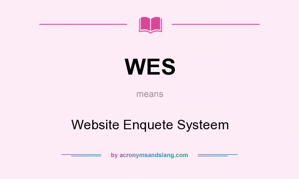 What does WES mean? It stands for Website Enquete Systeem