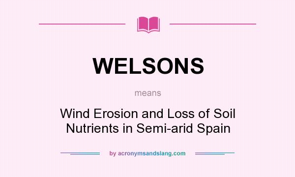 What does WELSONS mean? It stands for Wind Erosion and Loss of Soil Nutrients in Semi-arid Spain