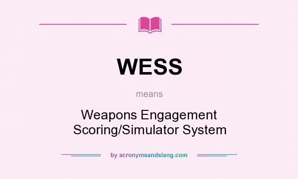 What does WESS mean? It stands for Weapons Engagement Scoring/Simulator System