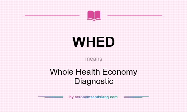 What does WHED mean? It stands for Whole Health Economy Diagnostic