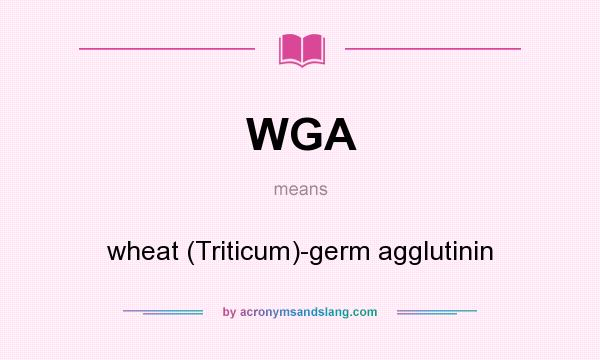 What does WGA mean? It stands for wheat (Triticum)-germ agglutinin