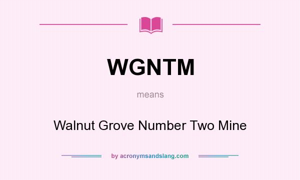 What does WGNTM mean? It stands for Walnut Grove Number Two Mine