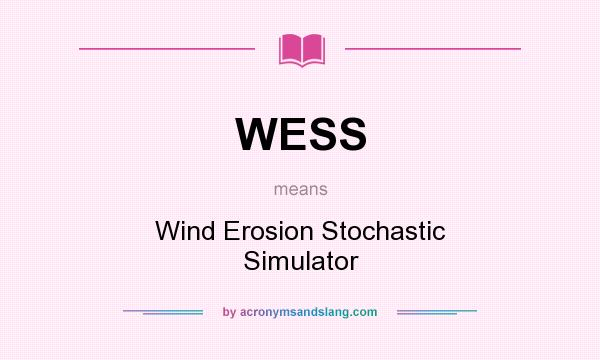 What does WESS mean? It stands for Wind Erosion Stochastic Simulator