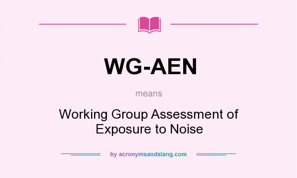 What does WG-AEN mean? It stands for Working Group Assessment of Exposure to Noise
