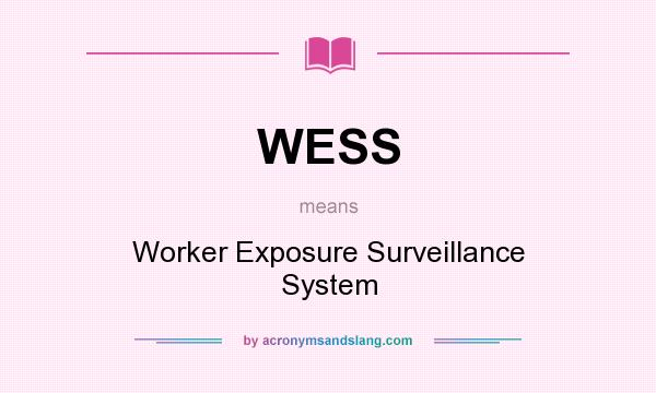 What does WESS mean? It stands for Worker Exposure Surveillance System