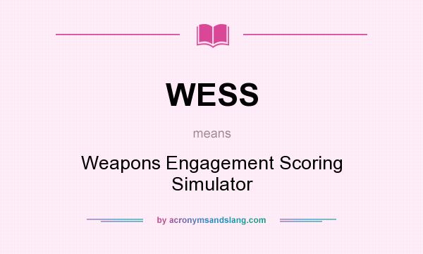 What does WESS mean? It stands for Weapons Engagement Scoring Simulator