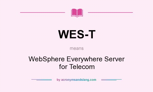 What does WES-T mean? It stands for WebSphere Everywhere Server for Telecom