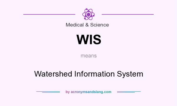 What does WIS mean? It stands for Watershed Information System