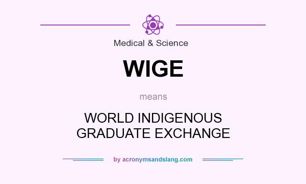What does WIGE mean? It stands for WORLD INDIGENOUS GRADUATE EXCHANGE
