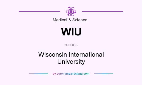 What does WIU mean? It stands for Wisconsin International University