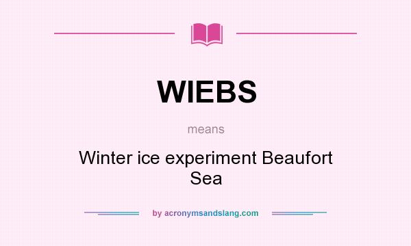 What does WIEBS mean? It stands for Winter ice experiment Beaufort Sea