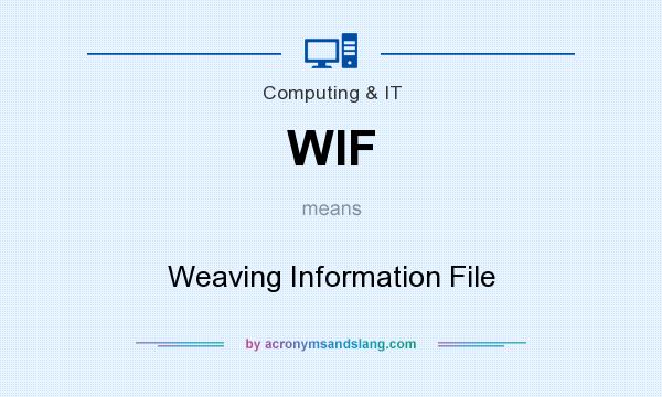What does WIF mean? It stands for Weaving Information File