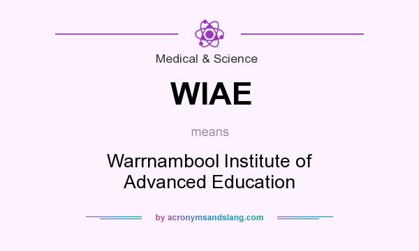 What does WIAE mean? It stands for Warrnambool Institute of Advanced Education