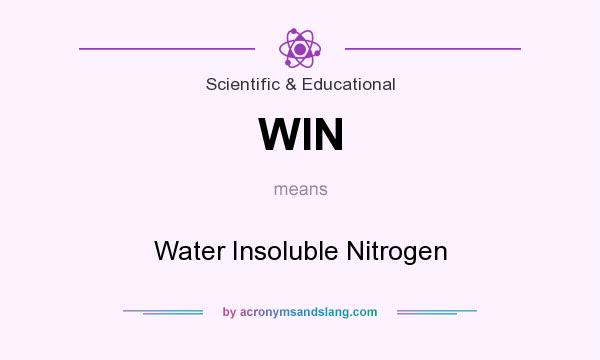 What does WIN mean? It stands for Water Insoluble Nitrogen