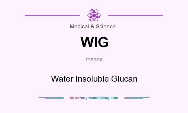 What does WIG mean? It stands for Water Insoluble Glucan