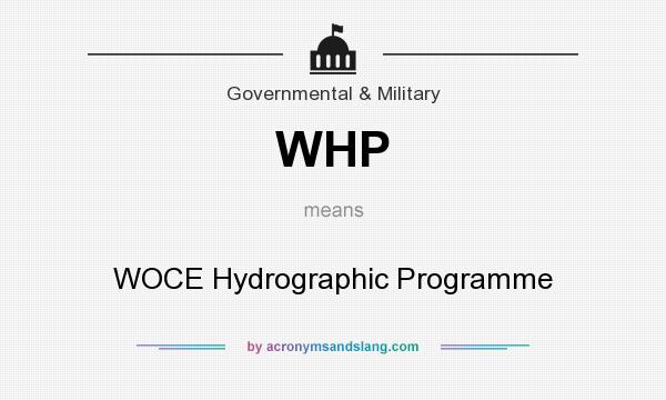 What does WHP mean? It stands for WOCE Hydrographic Programme