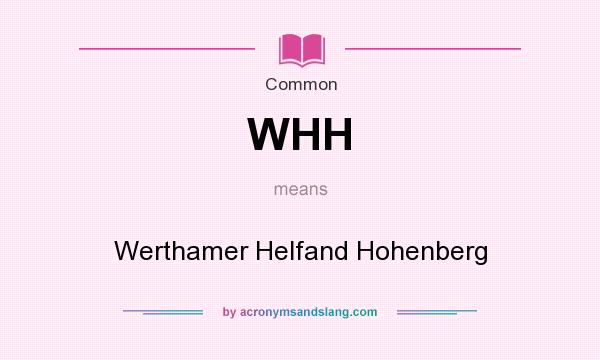 What does WHH mean? It stands for Werthamer Helfand Hohenberg