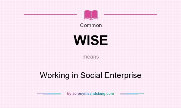 What does WISE mean? It stands for Working in Social Enterprise