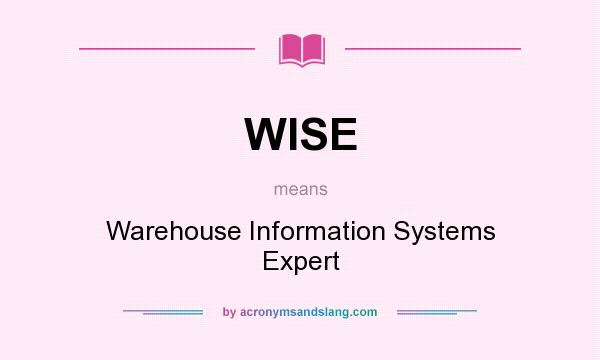 What does WISE mean? It stands for Warehouse Information Systems Expert