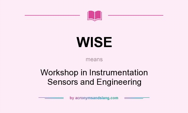 What does WISE mean? It stands for Workshop in Instrumentation Sensors and Engineering