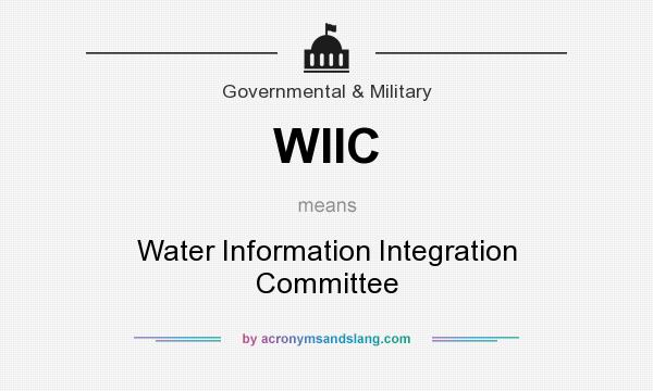 What does WIIC mean? It stands for Water Information Integration Committee