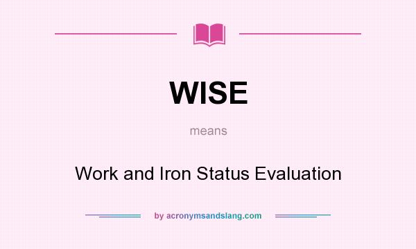 What does WISE mean? It stands for Work and Iron Status Evaluation