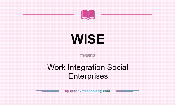 What does WISE mean? It stands for Work Integration Social Enterprises