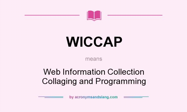 What does WICCAP mean? It stands for Web Information Collection Collaging and Programming