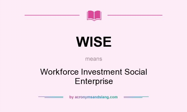What does WISE mean? It stands for Workforce Investment Social Enterprise