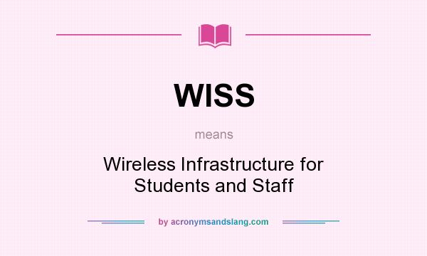 What does WISS mean? It stands for Wireless Infrastructure for Students and Staff