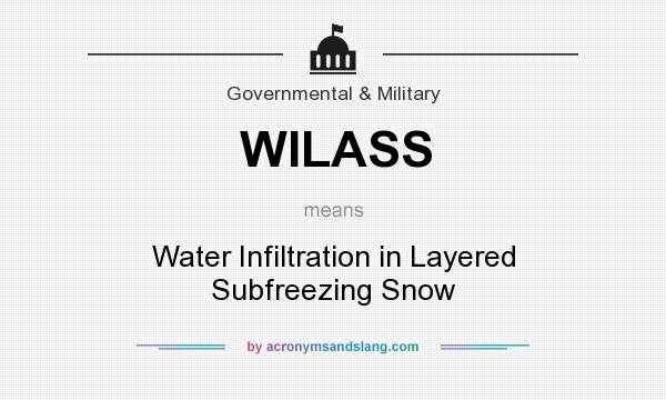 What does WILASS mean? It stands for Water Infiltration in Layered Subfreezing Snow