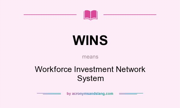 What does WINS mean? It stands for Workforce Investment Network System
