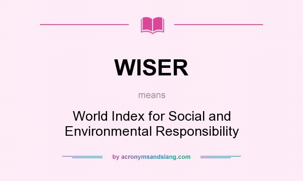 What does WISER mean? It stands for World Index for Social and Environmental Responsibility