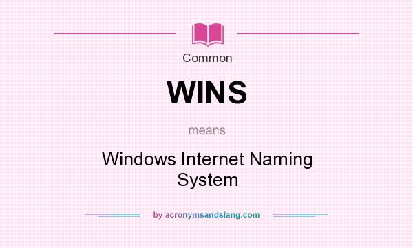 What does WINS mean? It stands for Windows Internet Naming System