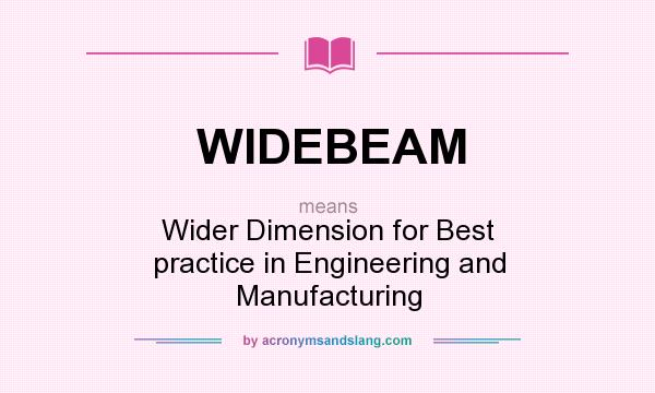 What does WIDEBEAM mean? It stands for Wider Dimension for Best practice in Engineering and Manufacturing